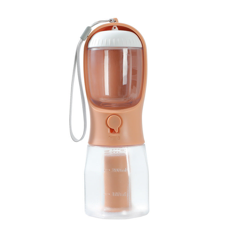 3-in-1 Portable Dog Water Bottle – Food Container & Waste Bag Holder