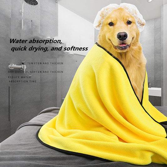Quick-Dry Dog Towel – Soft, Super Absorbent Microfiber for Dogs & Cats (Yellow)