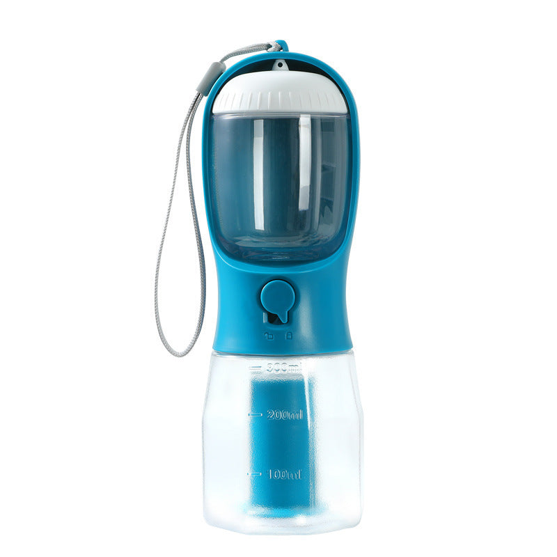 3-in-1 Portable Dog Water Bottle – Food Container & Waste Bag Holder