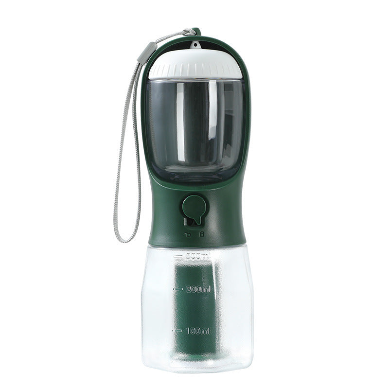 3-in-1 Portable Dog Water Bottle – Food Container & Waste Bag Holder