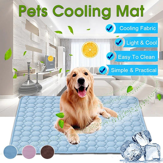 Dog Cooling Mat – Breathable Ice Silk Pad for Crates, Cars, Indoors & Outdoors